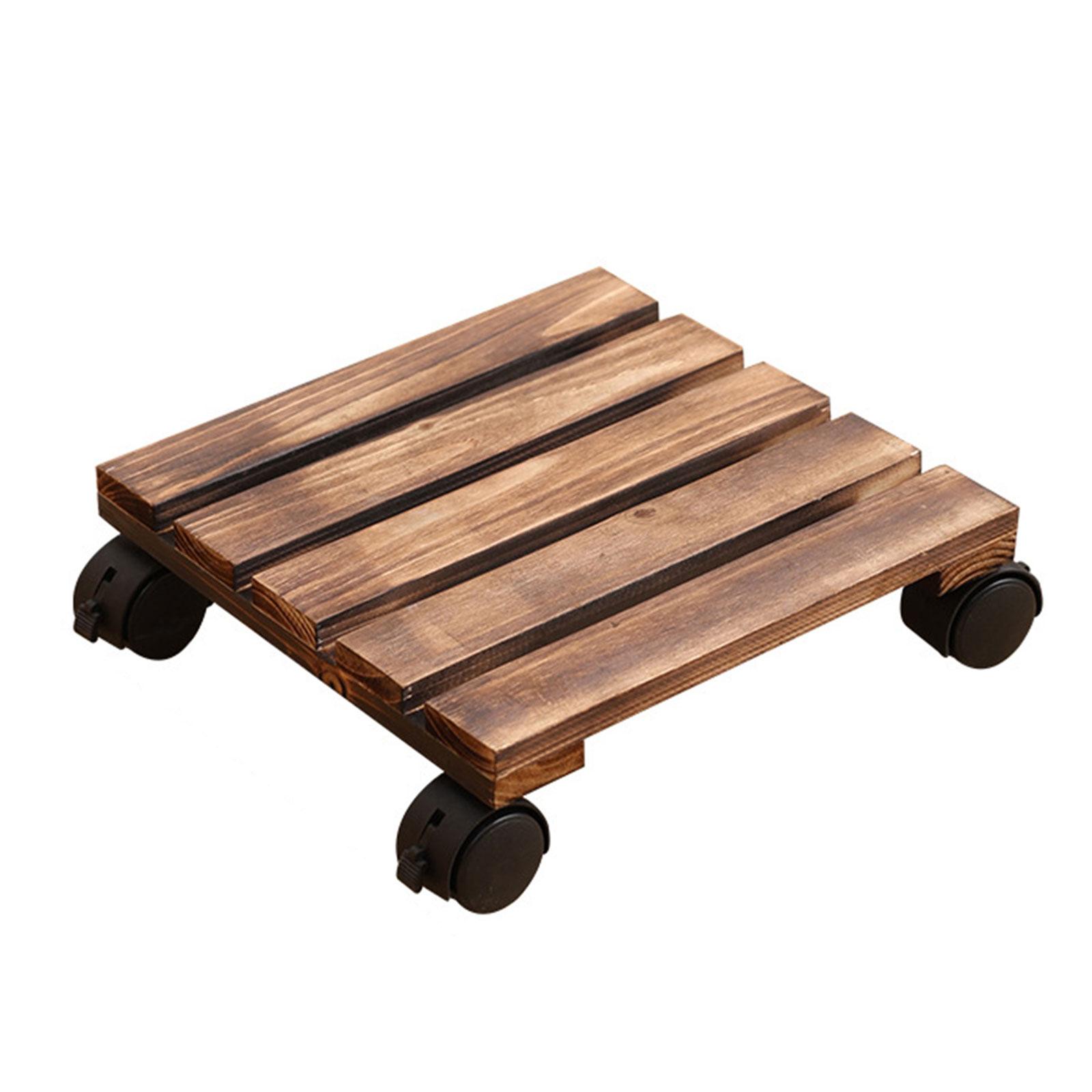 

Подставка для цветов из массива дерева, утолщенная, подвижная, держатель для цветов, подставка для цветочного горшка бонсай, роликовая подставка с колесами для улицы SQ25