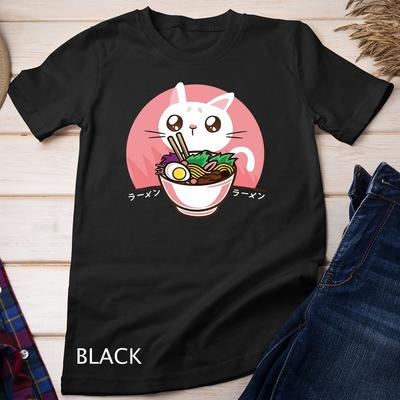 Kawaii Japanische Ramen Nudeln Shirt Anime Katzenliebhaber Geschenk Unisex T-Shirt