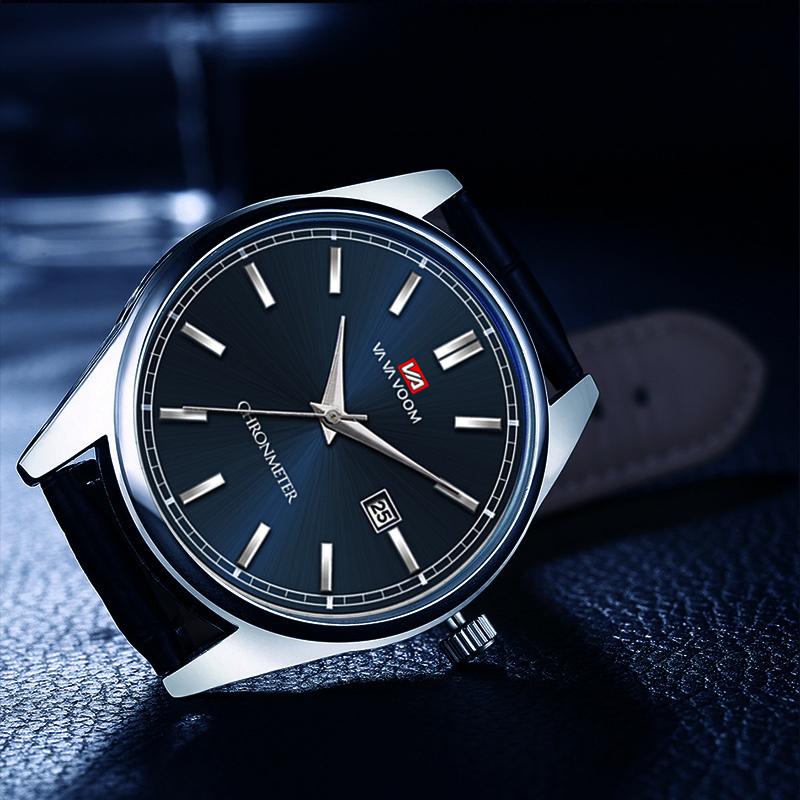 Ceas Studențesc Rezistent la Apă Curea din Oțel Calendar Ceas Casual de Afaceri