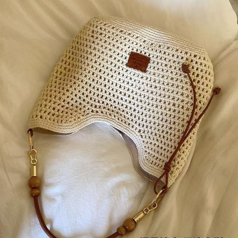 Women's Large Capacity Woven Tote Bag - Spring/Summer Vacation Style, Single Shoulder/Crossbody Straw Bag