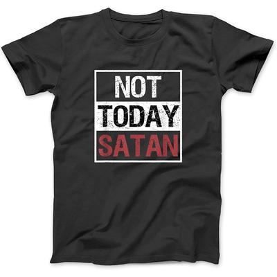 Nie Dziś Szatan Koszulka Zabawne Powiedzenie Chrześcijańska Miłość T-shirt Bluza z Kapturem Tanktop dla Mężczyzn Kobiet Dzieci Czarny