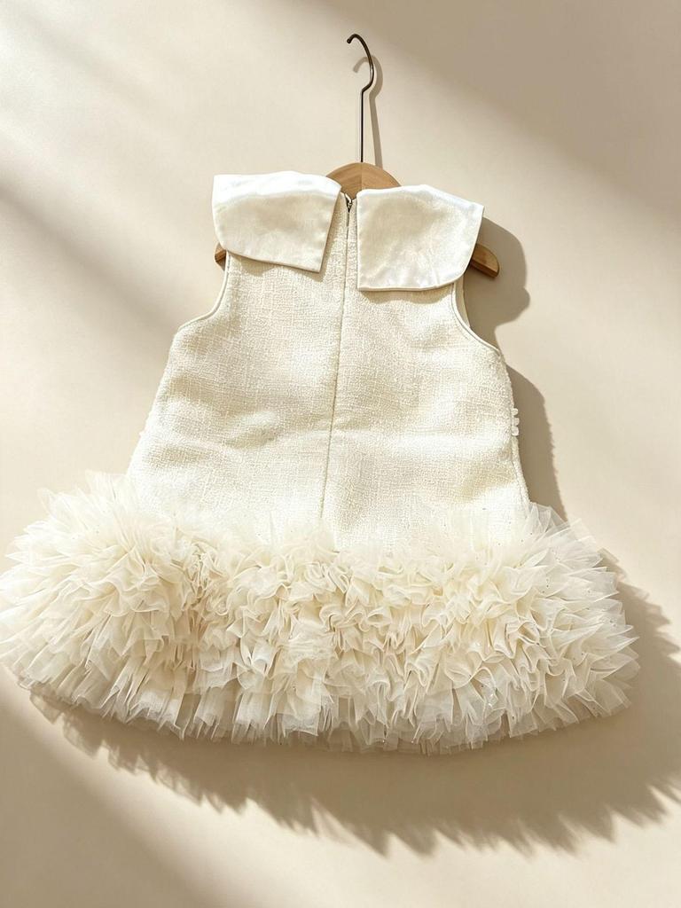 2026 Spring/Autumn Coco Style Girls' Puffy Skirt Princess Dress: Elegant Baby Banquet Attire