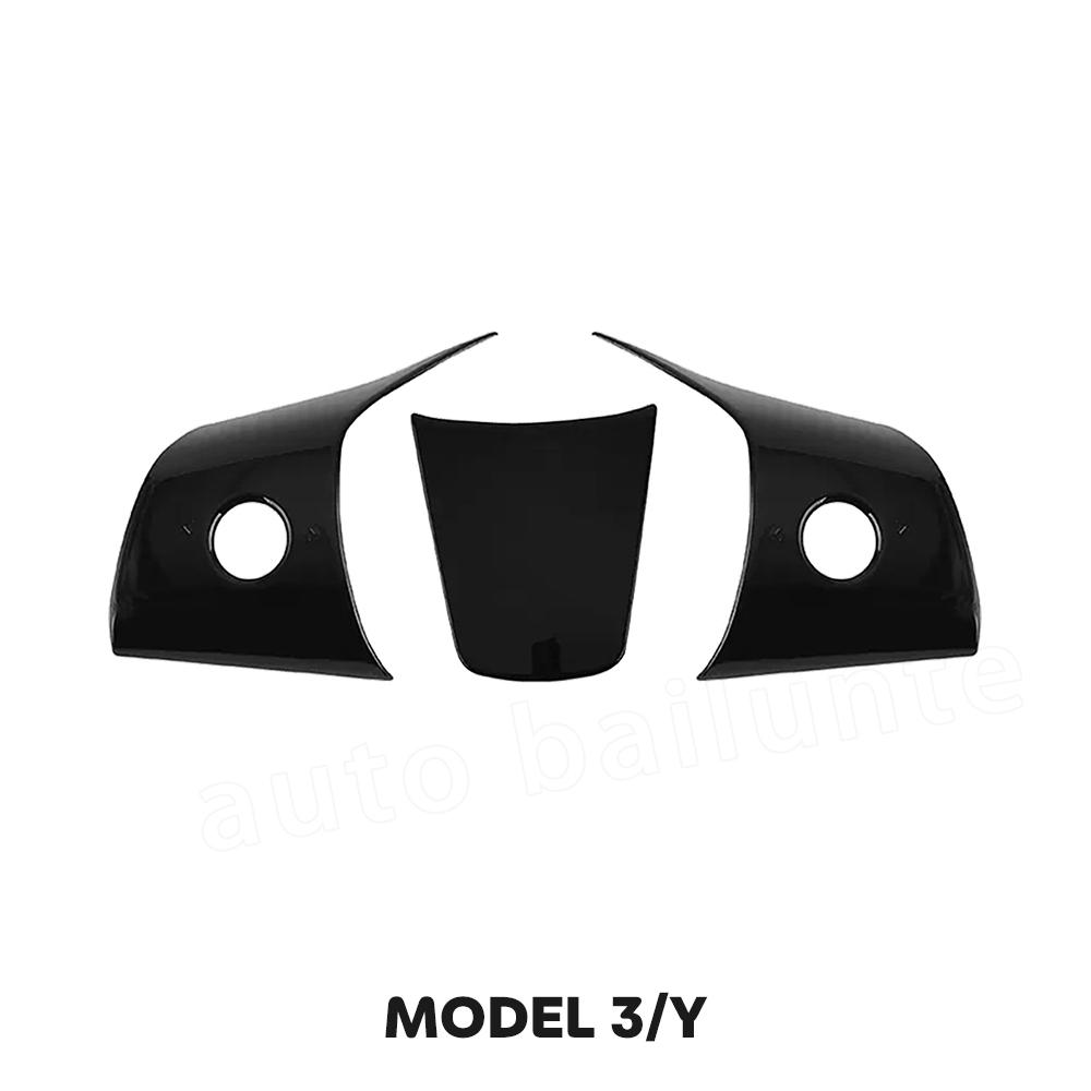 For Tesla Model 3 Y 2017-2023 Carbon Fiber Steering Wheel Cover Steer Wheel Cover Protector Interior Accessories