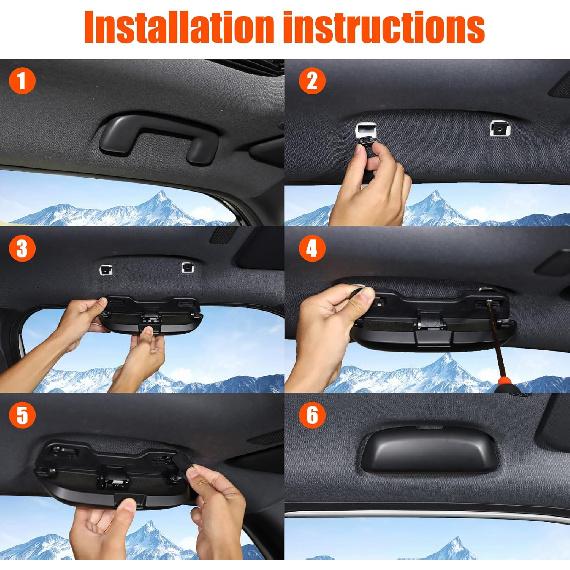 Sunglasses Holders Compatible with Toyota Land Cruiser Prado 250 J250 LC250 2024 2025, ABS Glasses Holder Sunglasses Case Storage Box Replace for