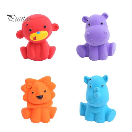 Dog Chew Toy Bite-Resistant Soft Teeth Cleaning Built-in Sounder Cartoon Grinding Animal Shape Oral Care Puppy Squeaky for Training