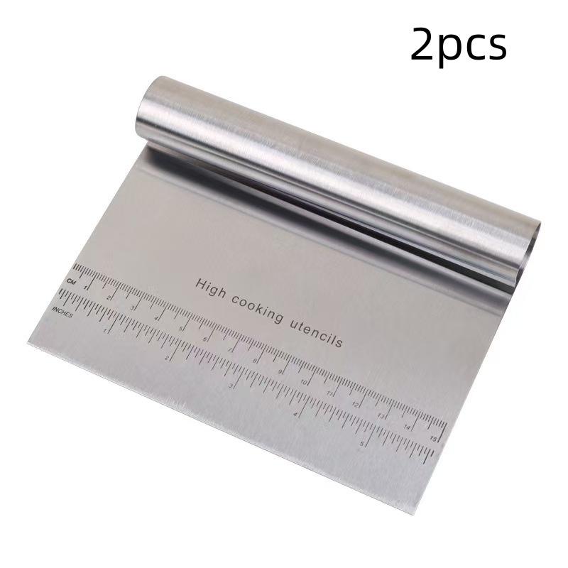 2Pcs/Stainless Steel Baking Scraper Multifunctional Cutting Board Kitchen Baking Tool