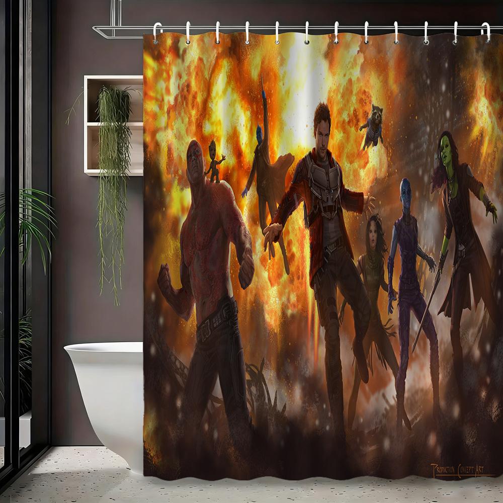 Star-Lord Guardians Of The Galaxy Space Battle Waterproof Shower Curtain For Bathroom Decor