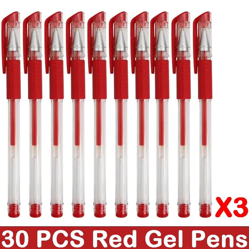 10/100 PCS Roise Retractable Gel Pens Set Black/Red/Blue Ink Ballpoint for Writing Refills Office School Supplies Stationery