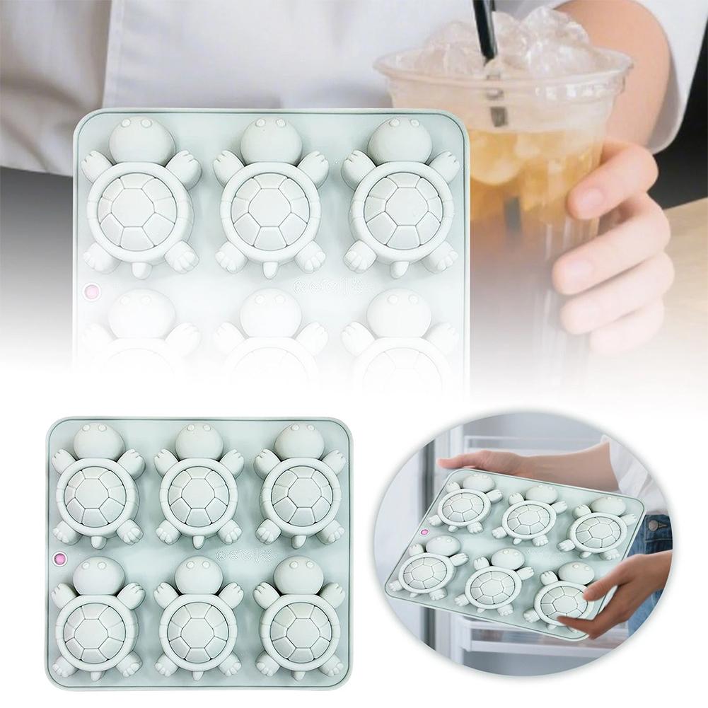 1/2 Pack Chocolate Molds 6 Cavity Turtle Silicone Molds for Cake Gummy Jello Ice Cube Crayon Cake Decoration Soap Molds O7L8