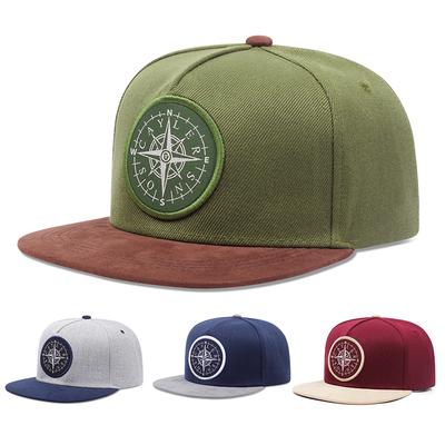 Men's Fashion Compass Button Duck Tongue Hat Outdoor Sports Duck Tongue Hat Embroidered Women's Baseball Sun Hat