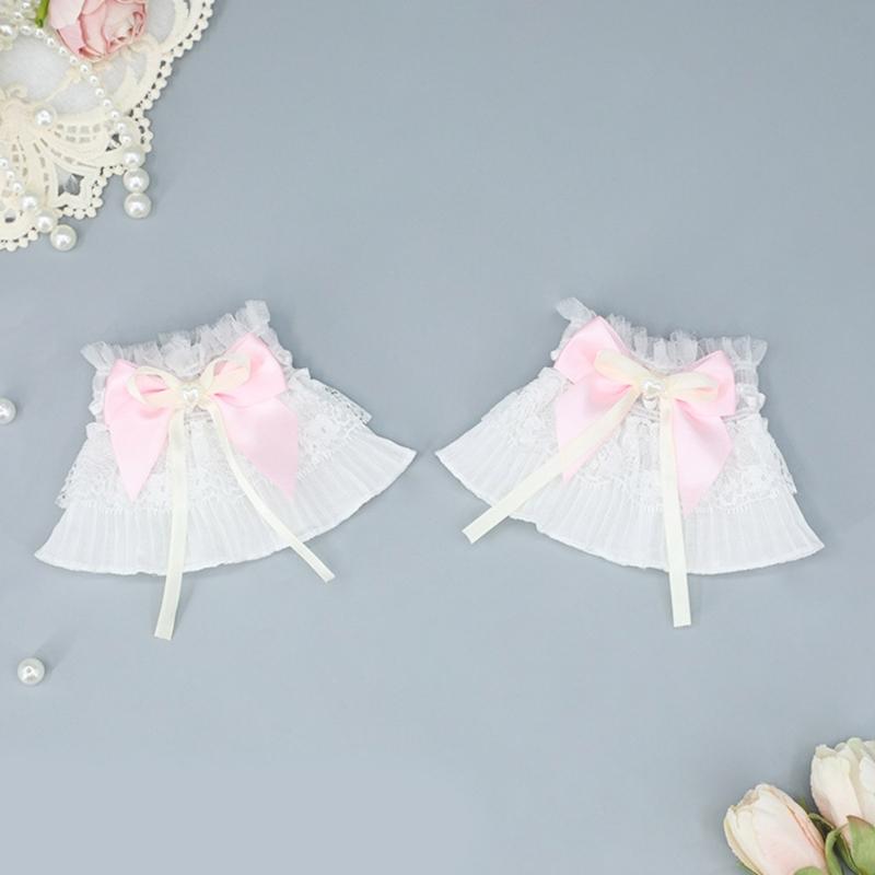 Sheer Ruffle Lace Cuffs Girls Elastic Wrist Cuffs for Y2k Girls Taking Photo Shirt Decorations Female Lace Wrist Cuffs