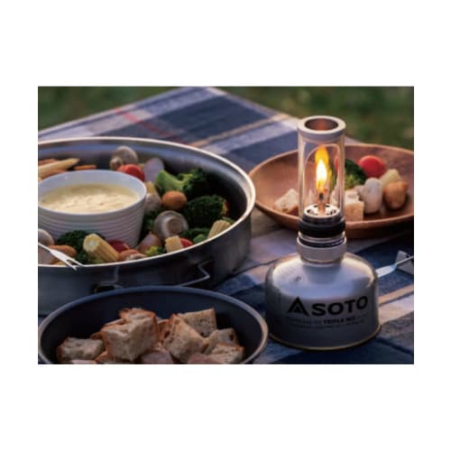 SOTO Made in Japan Kerze Wind Gas Laterne Fülltank Aufbewahrungskoffer inklusive wählbarer Brennstoff (OD-Dose, CB-Dose, Feuerzeuggas) Kompakte Outdoor-Katastrophe P