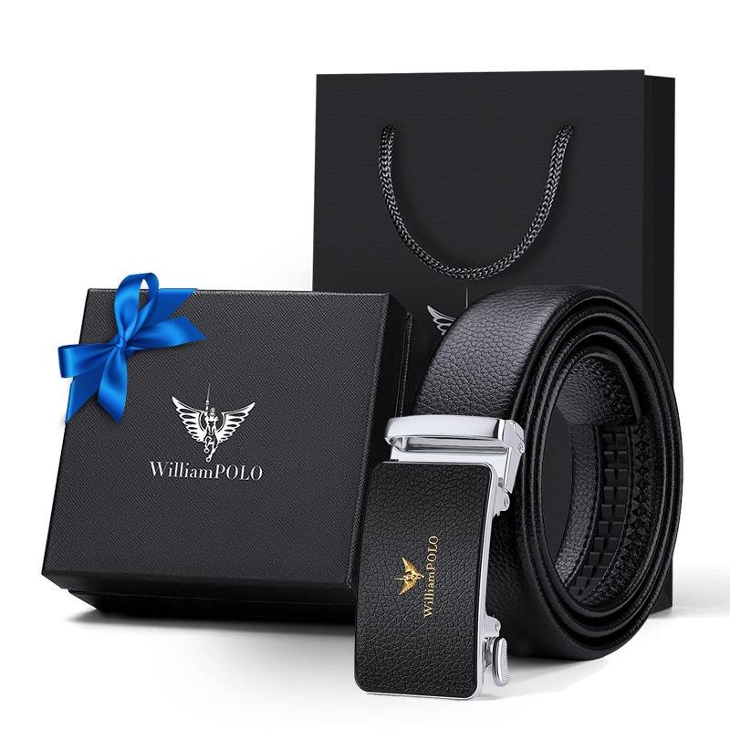 Gürtel, Herren High-End Leder weich Business schlicht Legierungsgürtel, automatische Schnalle Herrengürtel echt