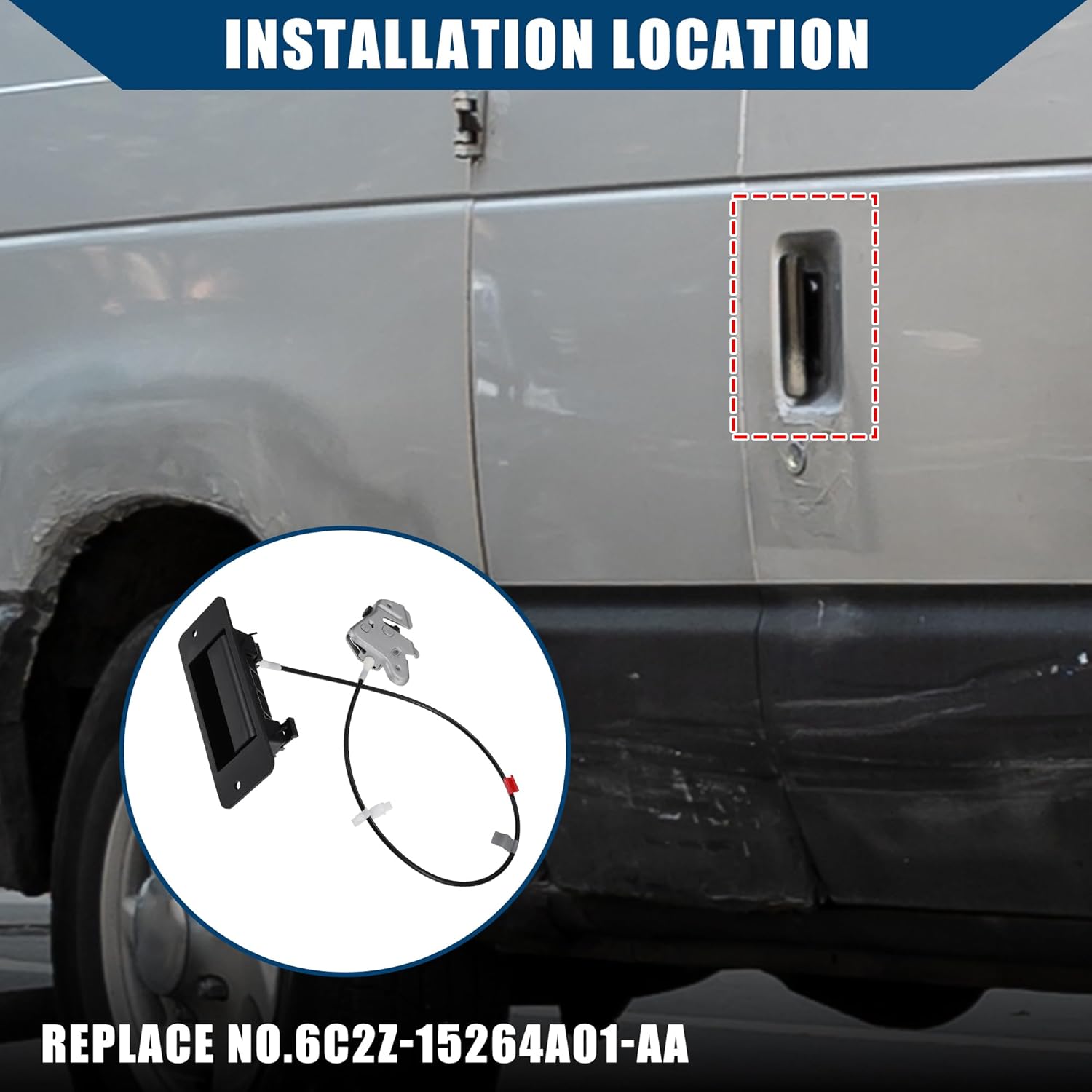 

No.6C2Z-15264A01-AA/Rear Door Latch Assembly for Ford E-150 2003-2009 for Ford E-250 2003-2009 / Rear Door Lock Assembly/Durable/Metal / 1 Pcs/Black