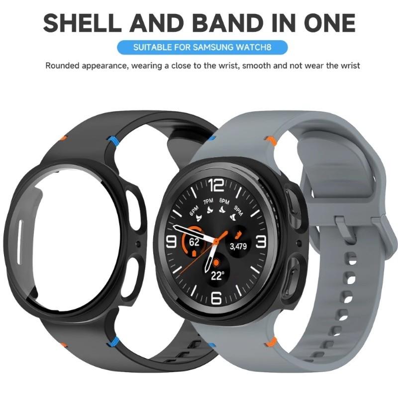 Silicone Strap for Samsung Galaxy Watch 8 40 44mm Band with Case Screen Protector Bumper Cover