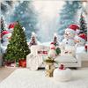 2D Christmas Snowman Backdrop Winter Wonderland Studio Photography Background