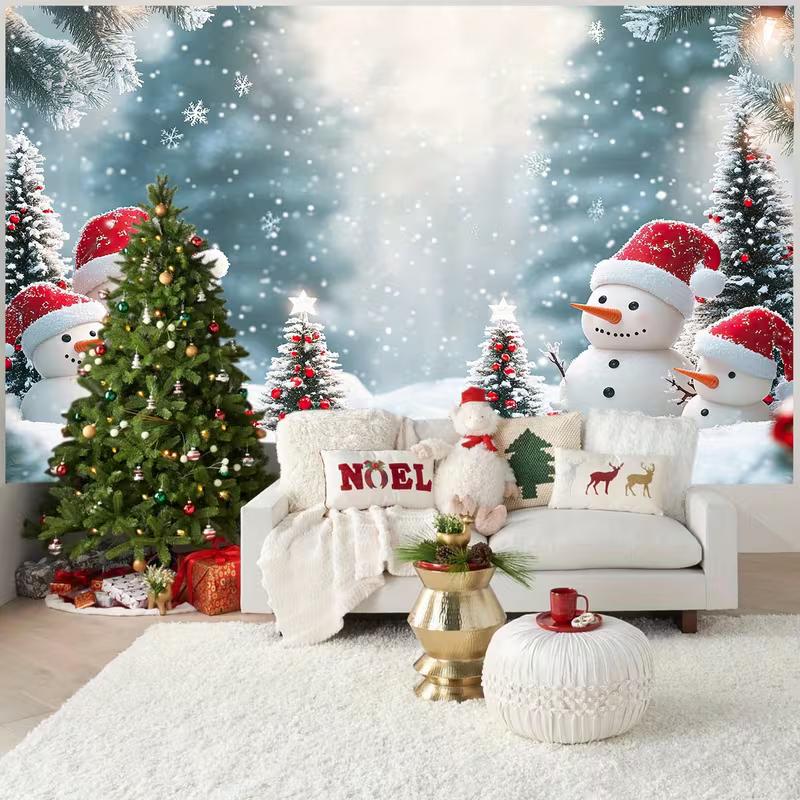2D Christmas Snowman Backdrop Winter Wonderland Studio Photography Background