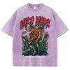 Amerikanisches Retro-T-Shirt Herrenmode Straßenkleidung Gewaschenes Altes Straßenkleidung Skelett Sänger Grafik-T-Shirts