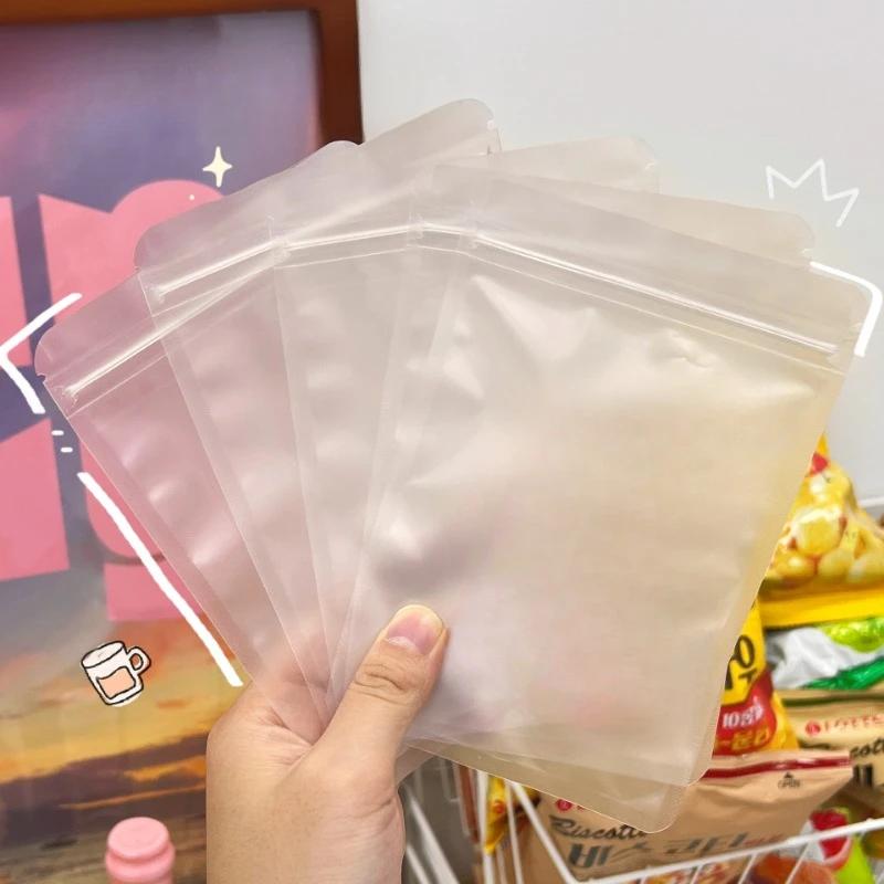 10PCS Clear Zip Lock Plastic Card Package Bags with Zipper Self Seal Transparent Ziplock Kpop Card Packaging Bag