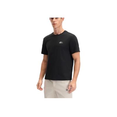 Fila Serie Fitness Outdoor Sencilla Versátil Moda Cómoda Camiseta de Manga Corta Unisex Tops Negro A51M521106F-BK