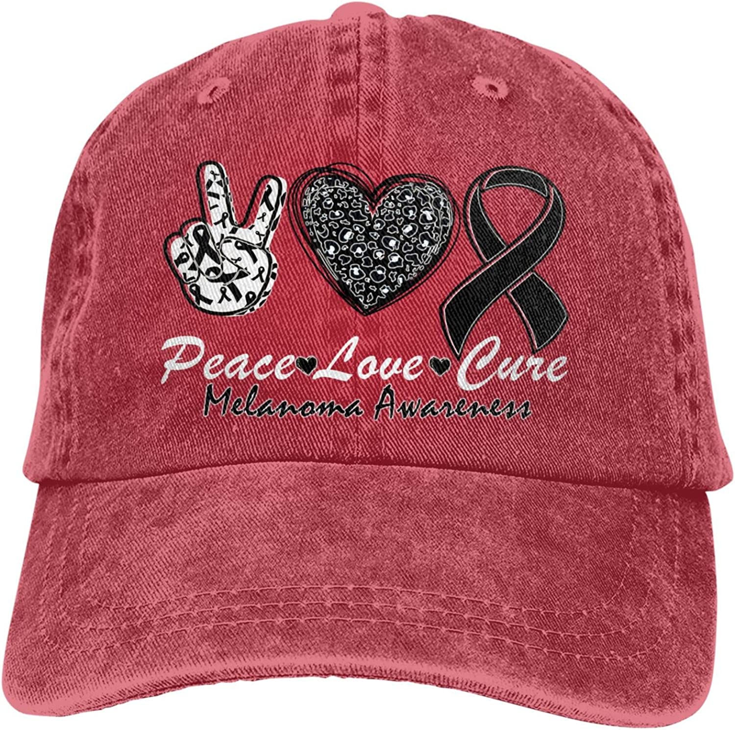 

Кепка с информацией о меланоме Peace Loves Cure Женская бейсболка в подарок Ковбойские шляпы Четыре сезона Джинсовая кепка Унисекс Кепка Повседневная один размер One Size