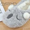 Winter Women Socks Slippers New Funny Koalas Cartoon Cotton Cute Anti-Slip Slippers Bedroom Flat Girl Gift Plush Fluffy Shoes