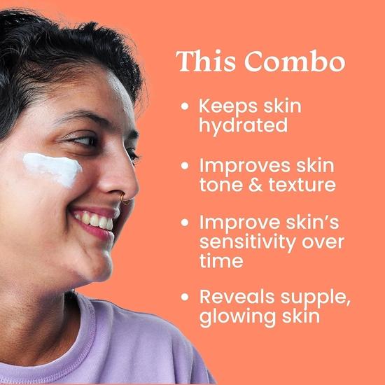 Foxtale Dewy Skin Duo | Ceramide Supercream Moisturizer - 50ml + Dewy Finish Sunscreen 50ml