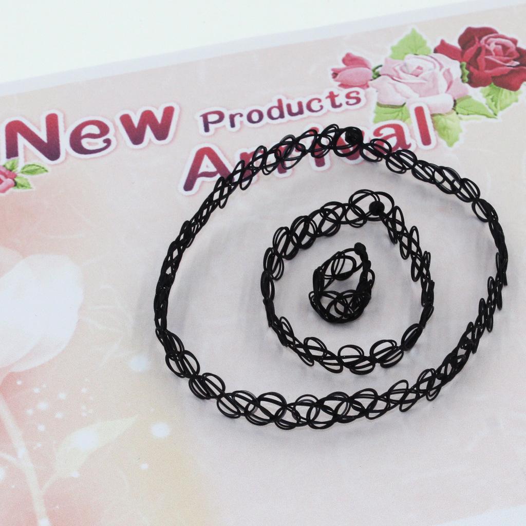Handmade Retro Harajuku Woven Necklace, Bracelet, and Ring Set for Women