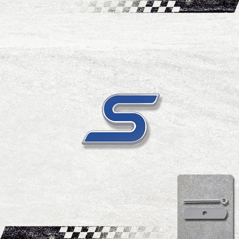 3D Car Sticker S Head Front Grille Badge Metal Decal Emblem Accessories