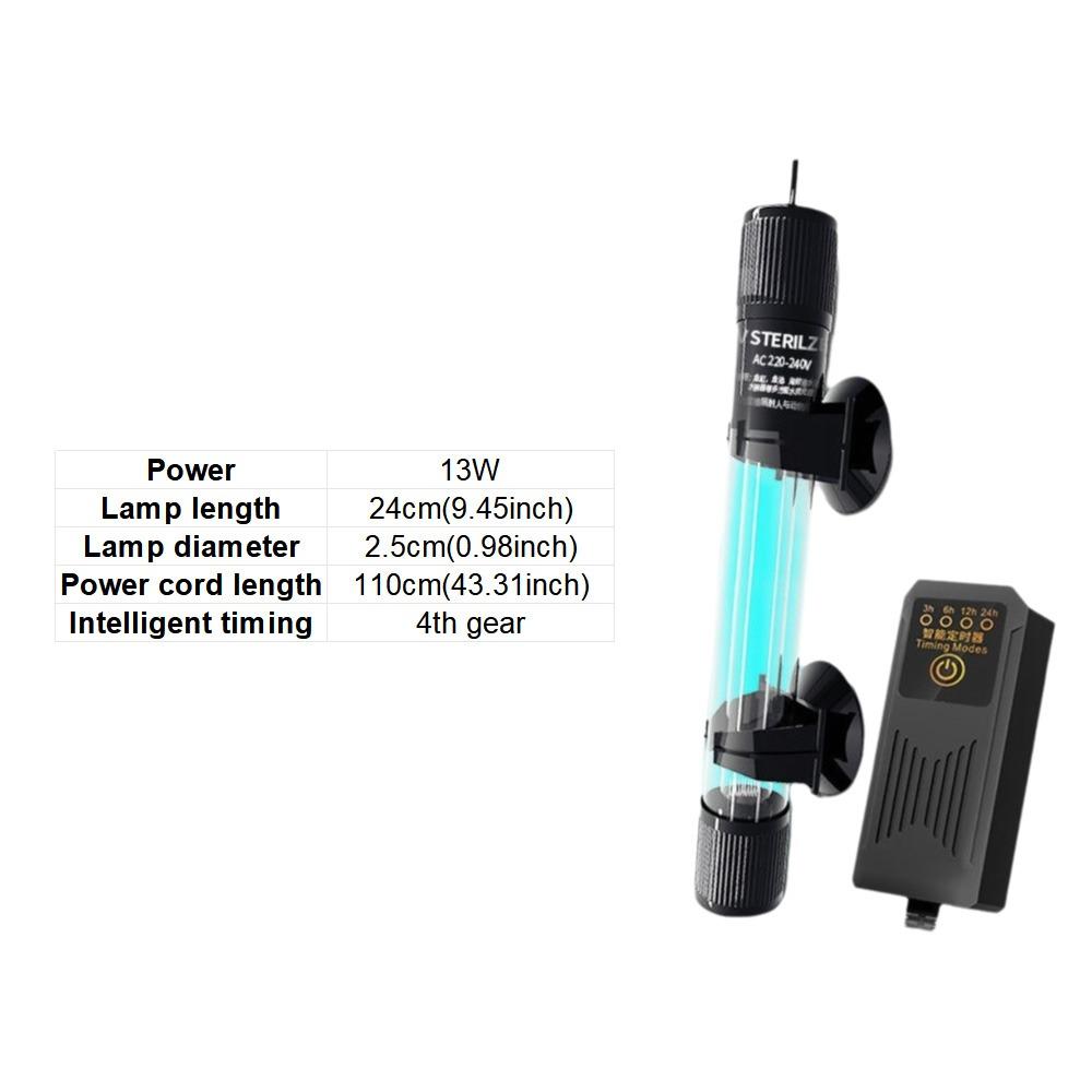 Four Speed Timing Fish Tank UV Sterilization Lamp Submersible Water Purification Lamp  Aquarium