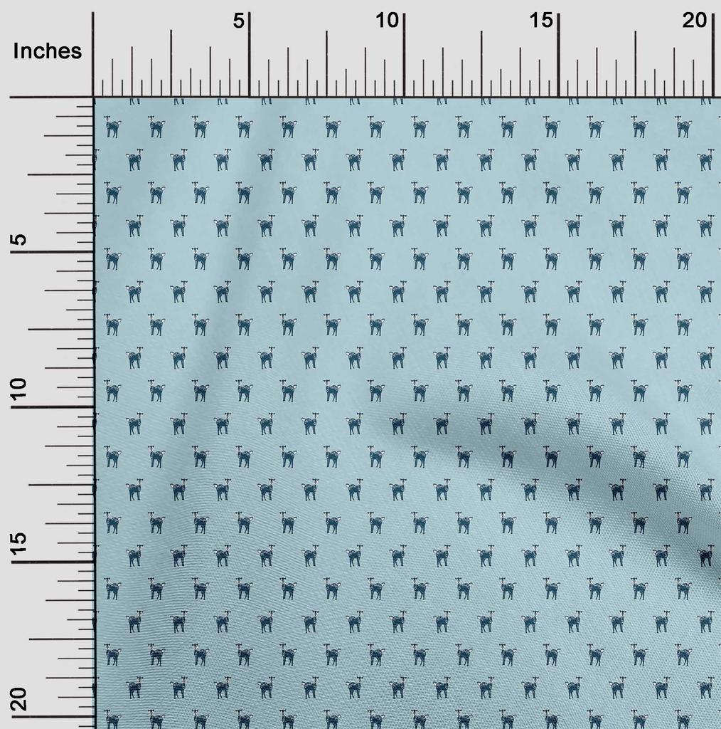oneOone Cotton Flex Light Blue Fabric Animal  Craft Projects Decor Fabric Printed By The Yard 40 Inch