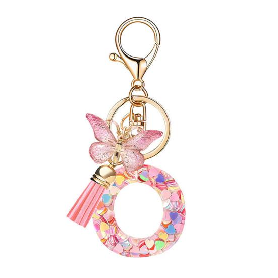 Heart Keyring Keychain Pendant Epoxy Resin Pink 10.7 Cm/4.21 In 1 Pc