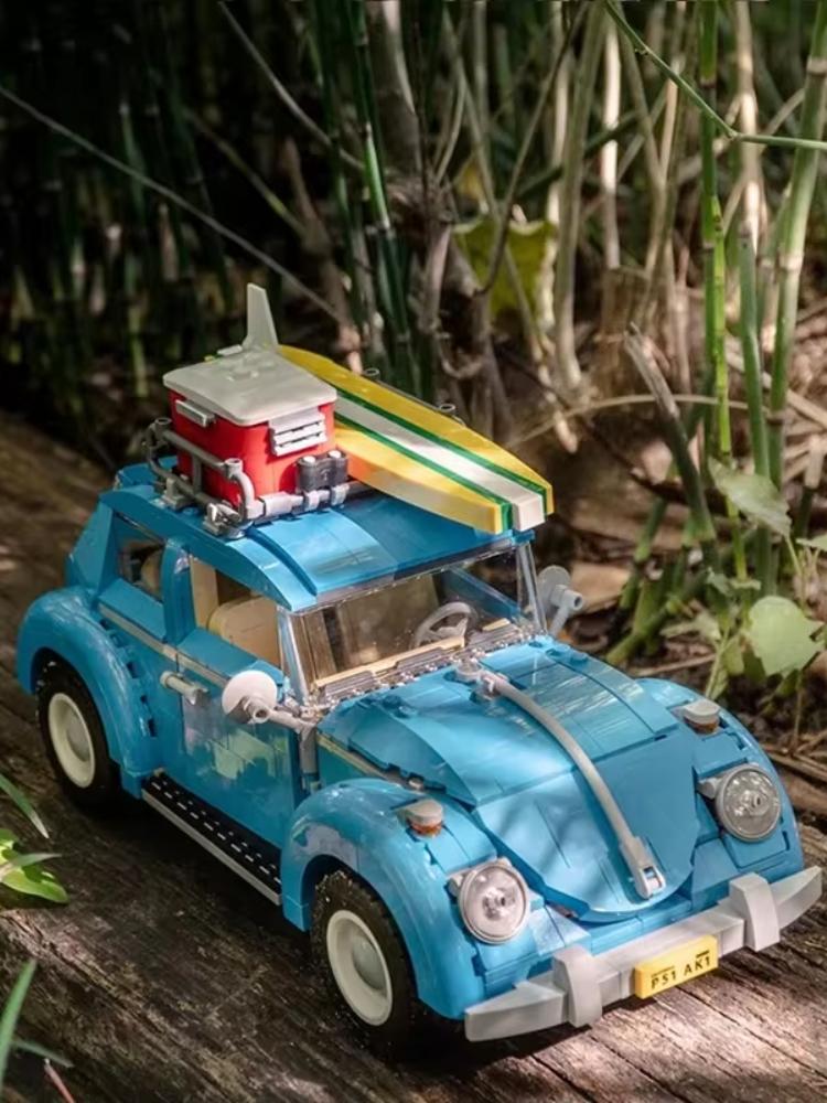 1167 piezas Bloques de Construcción Modelo de Coche Furgoneta Escarabajo Azul Técnico Set de Vehículos Creativos de Ciudad Juguetes Ladrillos Para Niño Niños Regalo de Navidad