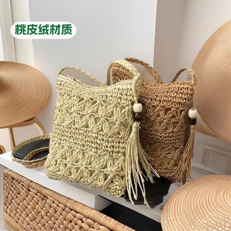 Handwoven Single Shoulder Versatile Literary Hollow Niche Fringed Mobile Phone Bag High Value Crossbody