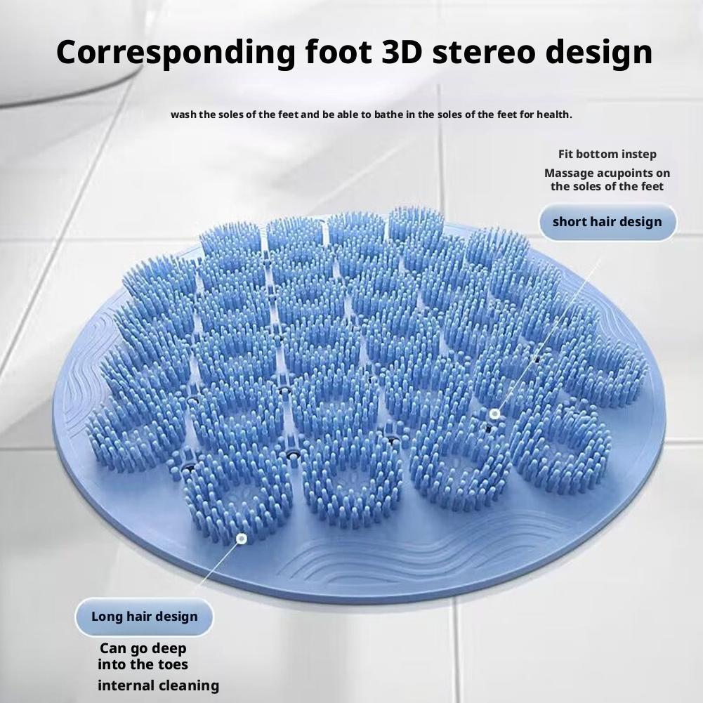 Lazy Bath Massage Foot Pad Wall Mounted Suction Cup Back Massage Scrubber Mat Exfoliating Strong Suction Non-Slip