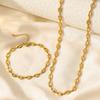 Stainless Steel Jewelry Set Necklaces Bracelet with Cute Pig Nose Hollow Carving High-end textured jewelry set For Women Jewelry