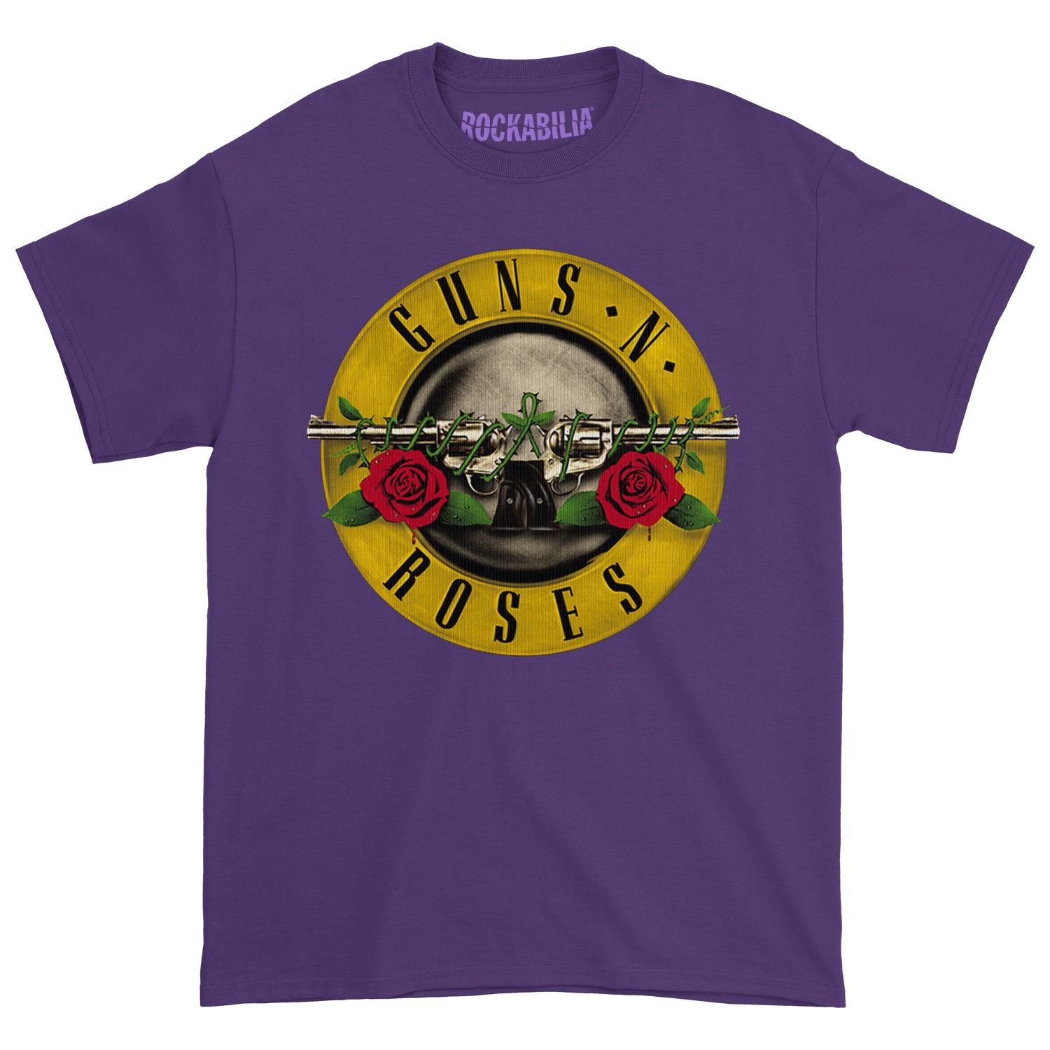 Men s Guns N Roses Classic Logo On Purple (Rockabilia Exclusive) T-shirt Medium S