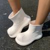 Waterproof Eva Thick Bottom Ankle Boots Women 2025 Winter Chunky Platform Non Slip Rain Boots Cute Round Toe Girl's Water Shoes