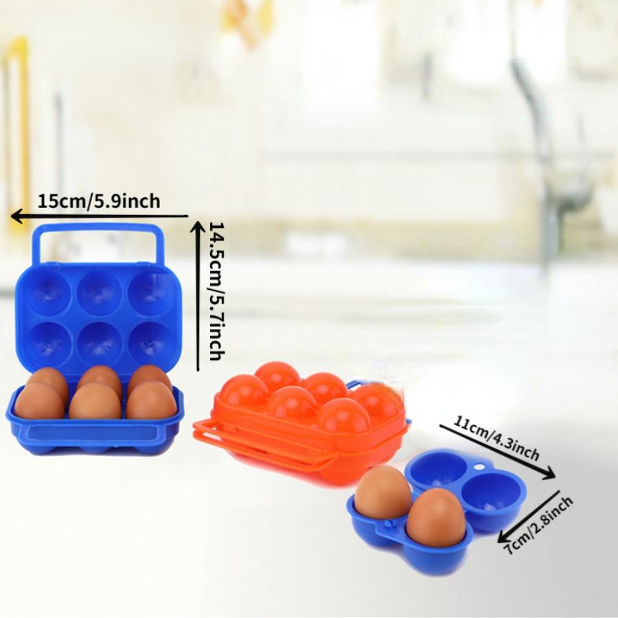 1Pc 2/4 Grids Outdoor Camping Tableware Portable Camping Picnic BBQ Egg Box Container Storage Boxes Travel Kitchen Tools Red