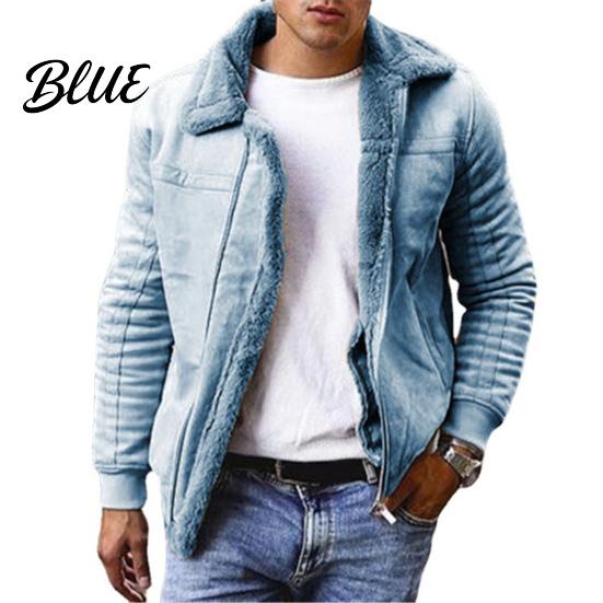 Plus Size Men for Outdoor Leather Thicken Color Faux Coat Solid Winter Jacket