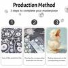 Adorable Duck Pearl Painting Kit DIY 3D Sparkling Bead Canvas Art Relaxing Handmade Craft Gift for Women for Home Wall Decor Decoration