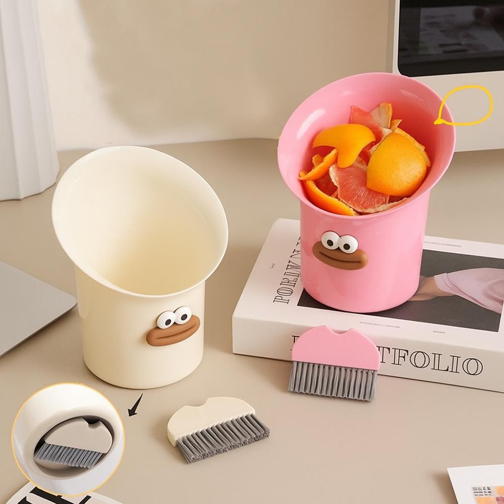Cute Desktop Trash Can Large Caliber Paper Basket Multifunctional Rubbish Bin  Living Room