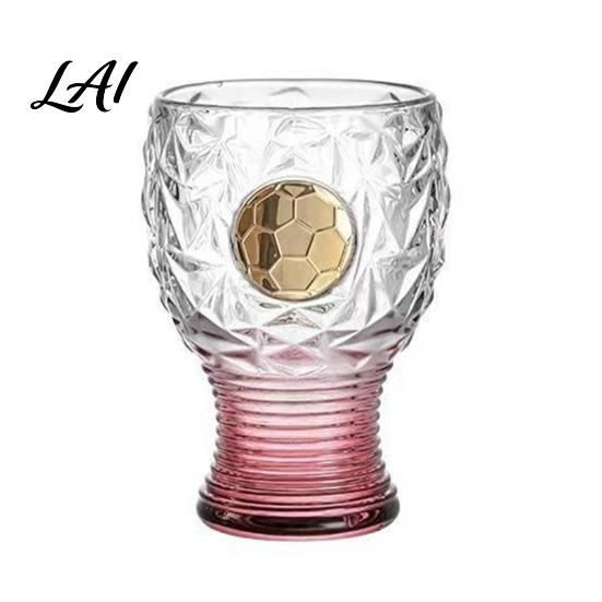 Tall Football Mug Soccer Trophy Beer Glass 400ml Capacity Mug Clear Glass