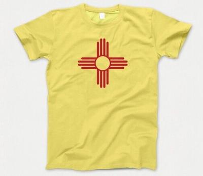 Unisex Shirt Cotton Oversize Large Size New Mexico State Flag T Shirt 703 Zia Santa Fe Albuquerque Arizona America Texas