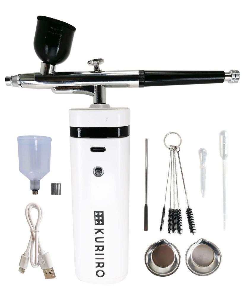 [kuriiro] Rechargeable Airbrush Compressor for Plastic Models, Gundam Marker 0.3mm, KRS1 2024 Edition