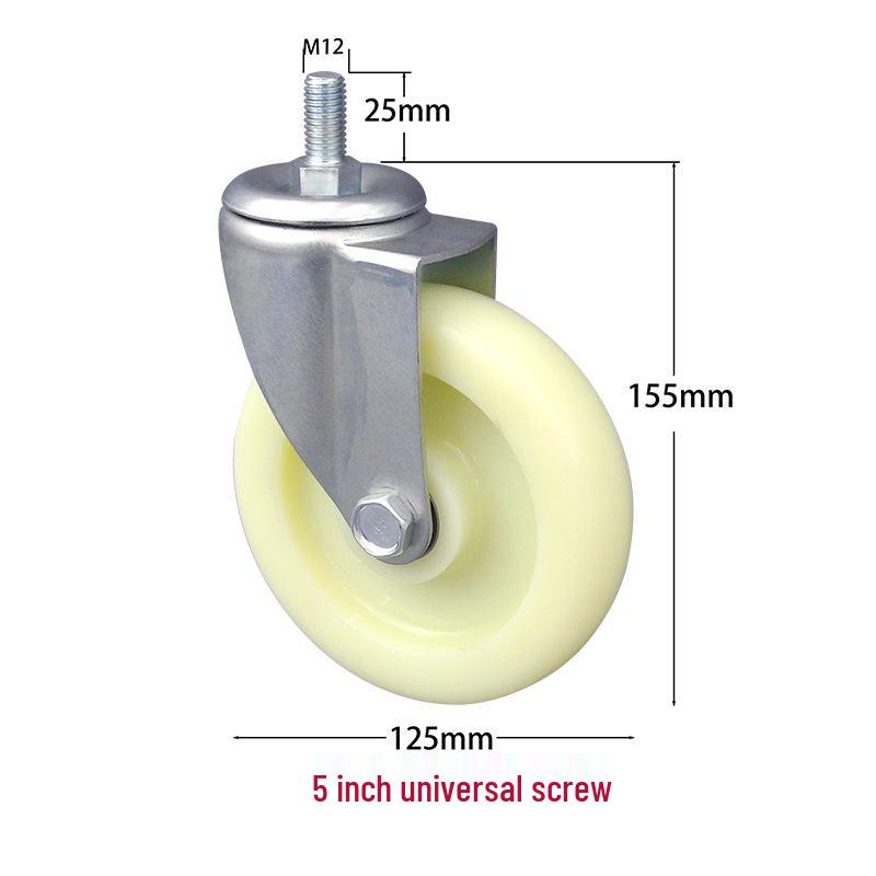 PP Nylon Swivel, Fixed, & Braked Casters - Trolley & Equipment Wheels, 3-5 Inch