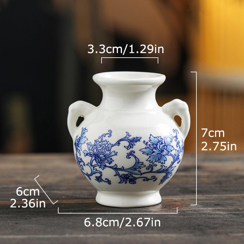 Decorations Antique Shelves Blue and White Porcelain Collect Ornaments Tabletops Ceramics Gift Small Vases Chinese Style 1PC