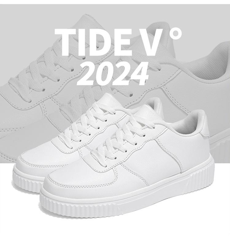 Men's Summer 2024 Breathable Casual White Sports Shoes, Trendy Flats, Sizes Up To 50