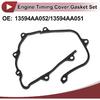 1 Pcs Car Engine Timing Cover Gasket Set for Subaru 2.2L 2.5L Chain Case Cover Gasket No.13594AA052/13594AA051 Black Rubber