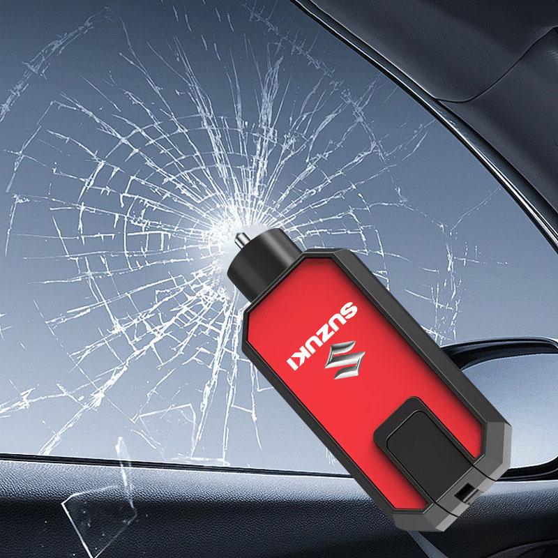 GR Gazoo Racing Car Window Breaker Hammer Seatbelt Cutter with Keychain for Suzuki Jimny Samurai S-Cross SX4 GW250 Swift XL-7 ALTO IGNIS Accessories
